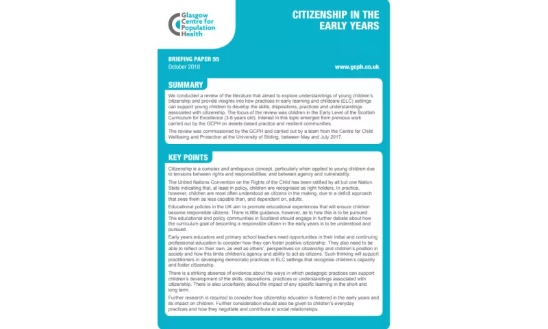 Briefing paper 55 Citizenship in the early years
