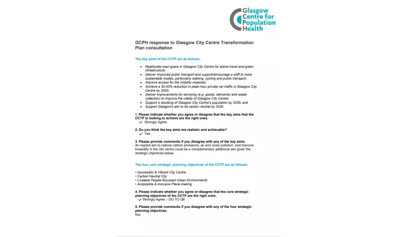 GCPH Response - Consultation on the Glasgow City Centre Transformation Plan