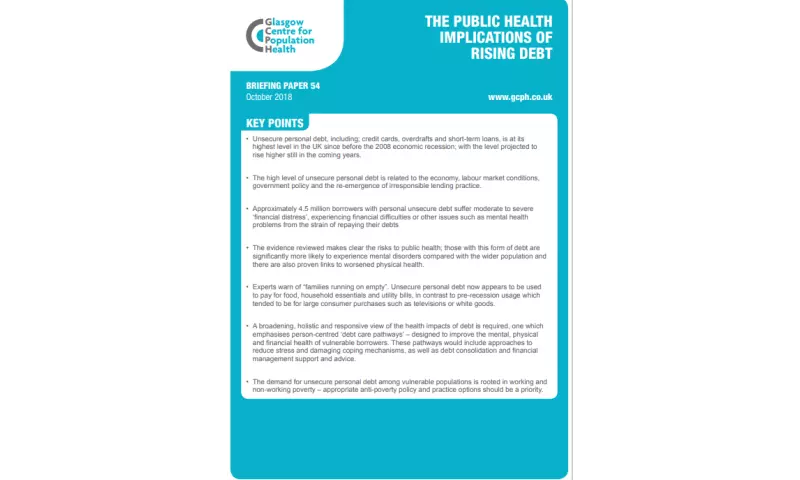 Briefing paper 54 the public health implications of rising debt