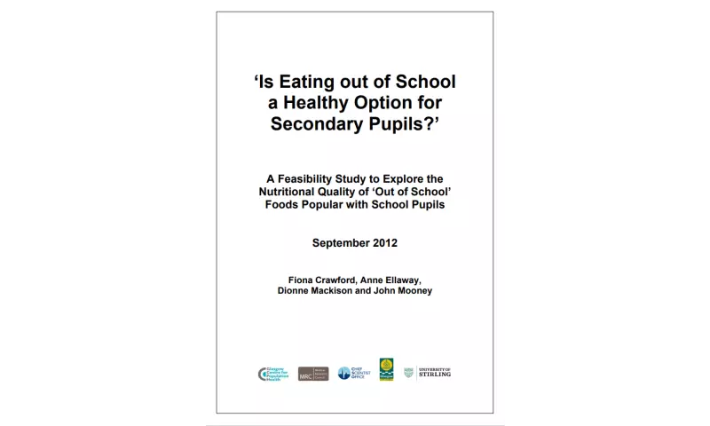 ‘Is eating out of school a healthy option for secondary pupils’?