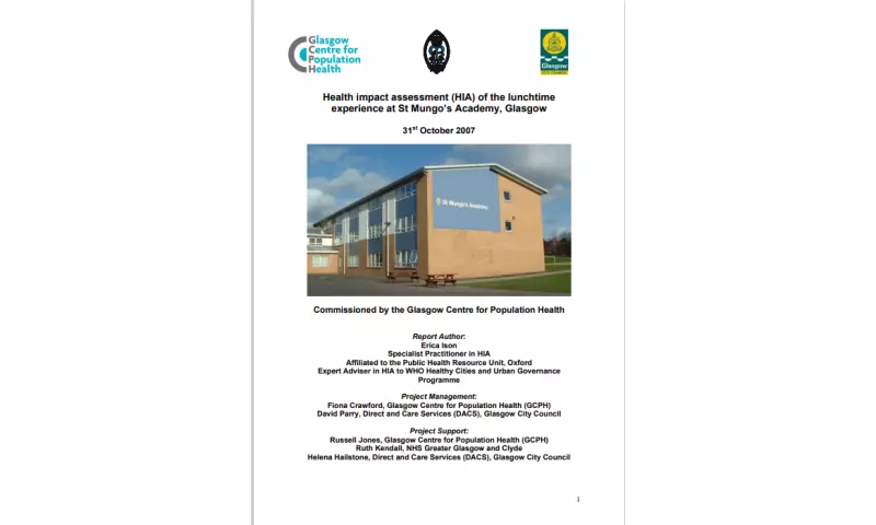 Health impact assessment (HIA) St Mungo’s Academy, Glasgow