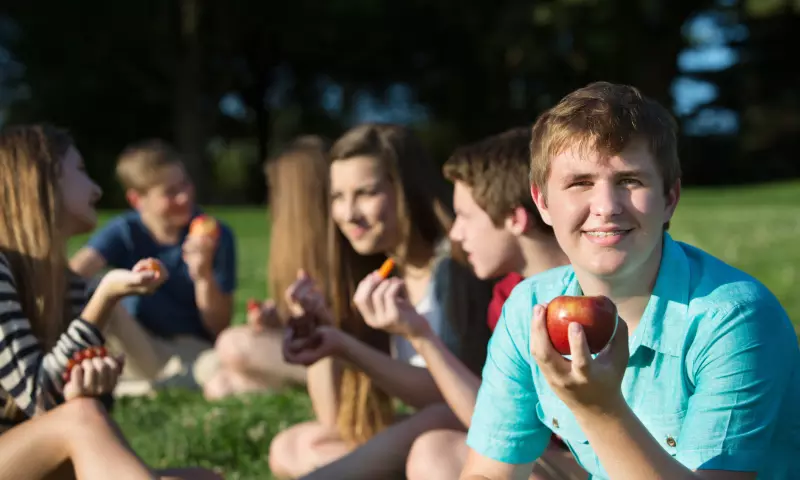young people snacking