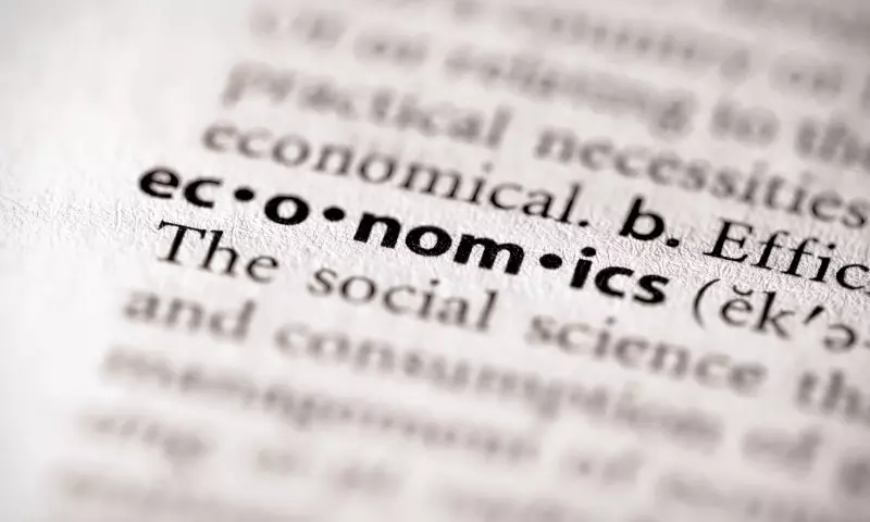 Dictionary entry with the word 'economics' emphasised. The rest of the page is blurred.